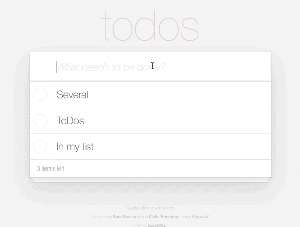 GIF showing an item being added in a TODO app