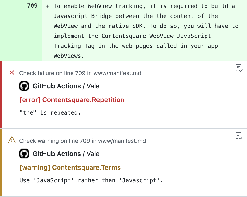 Vale GitHub Action drops annotations on pull requests