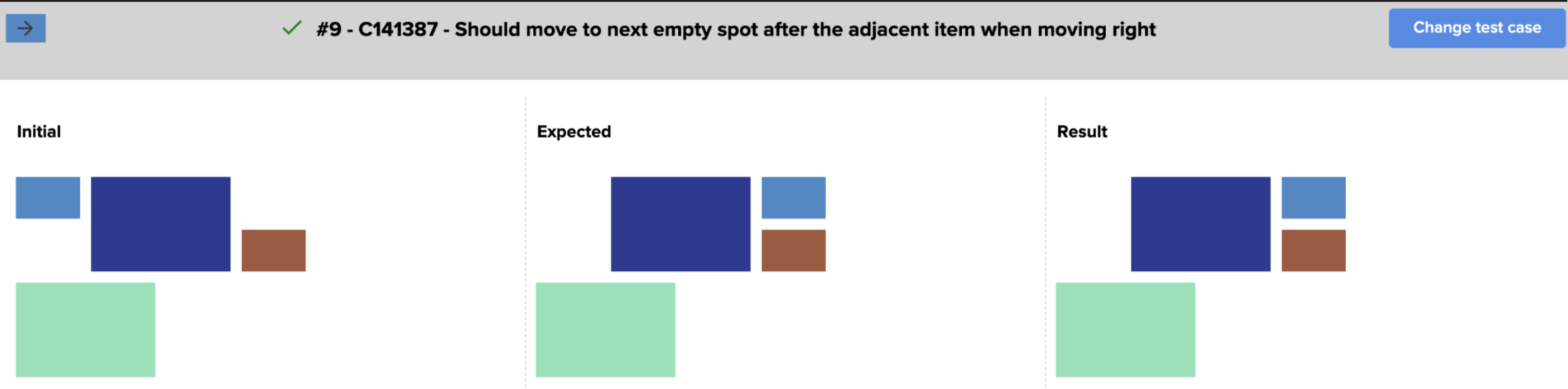 Example: test moving light-blue item to the right