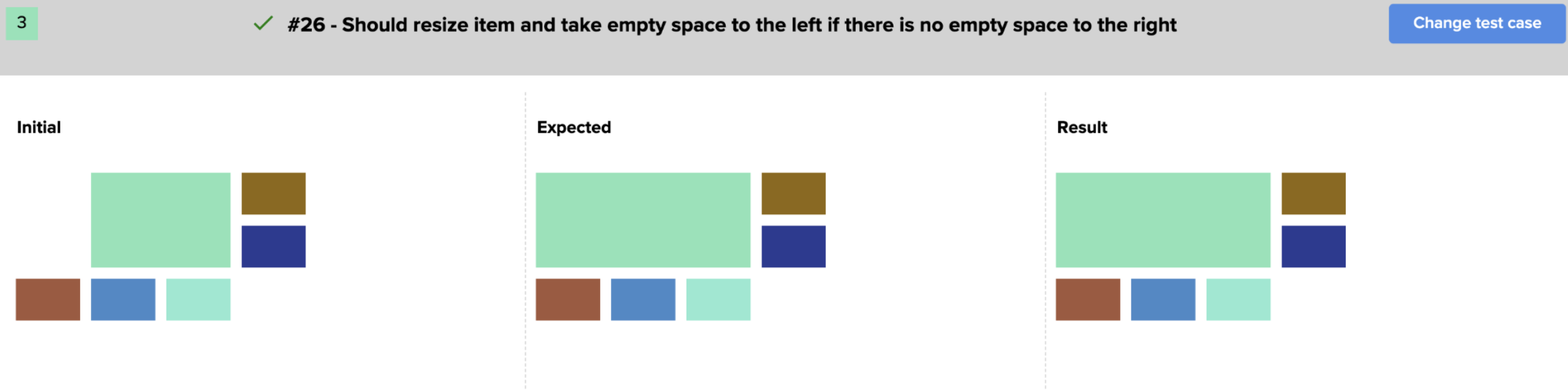 Example: test resizing light-green item to 3 cols